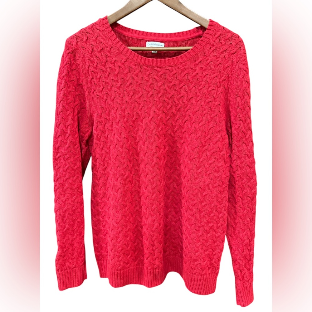 Croft & Barrow Women’s Red Cable Knit Sweater Size L